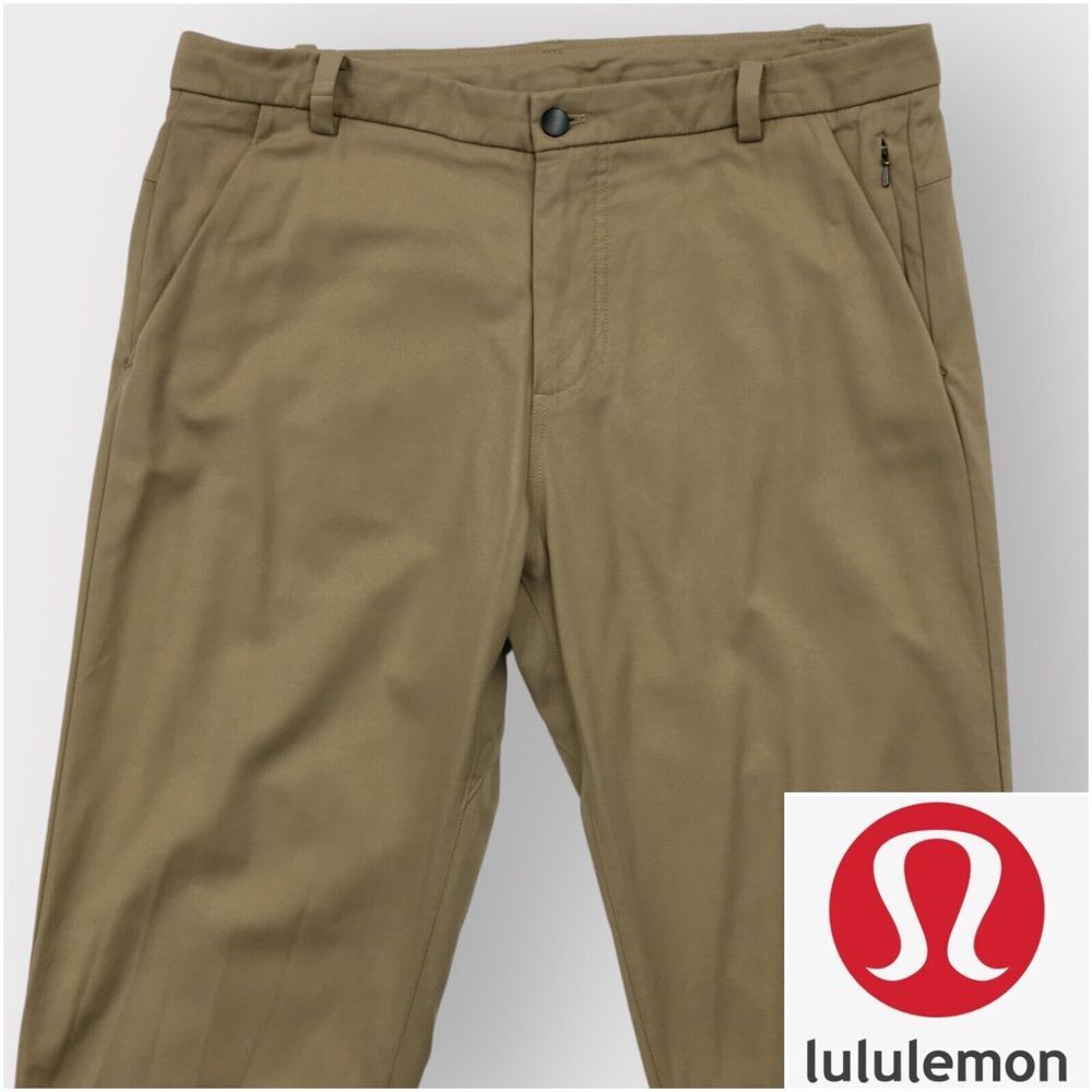 Lululemon Mens Pants Slim Fit 5 Pocket Khaki‎ Chino Size 34 x 33 Stretch